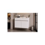 Demezler Home Modern Lavabo Alt Dolabı I Beyaz 2 Kapaklı MDF Banyo Dolabı Modülü