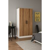 Demezler Mobilya Brant Modern MDF 2 Kapaklı 5 Raflı Gardırop 180x70x50 cm - Ahşap