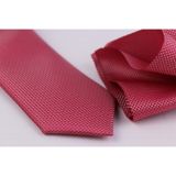 Demfashion Özel Desenli Kravat Mendil Seti - Kırmızı (533049125) Kırmızı