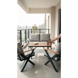 Demharis Rattan Lüks Bahçe Oturma Takımı Katlanır Sandalyeli Masalı Balkon Seti