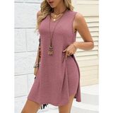 Demir Grup cc Kadın Askılı V Yakalı Yandan Yırtmaçlı Viskon Kumaş Tunik ve Şort Ikili Takım - 2xl-3xl - Pembe - 2XL - 3XL