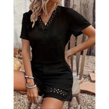 Demir Grup cc Kadın Kısa Kollu V Yakalı Bluz ve Short Ikili Takım - Çok Renkli - 1 Drop - L - XL