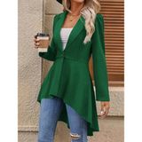 Demir Grup cc Kadın Uzun Kollu Yakalı Önden Düğmeli Uzun Atlas Blazer Ceket - XL - 1 Drop - Çok Renkli