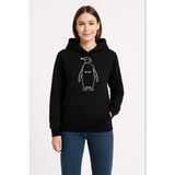Demir Grup cc Nihilist Penguen Özel Tasarım Oversize Kapüşonlu Sweatshirt - Siyah - L