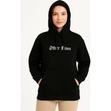 Demir Grup cc Üç Iplik Kapşonlu Ön ve Arka Baskılı Sweatshirt Hoodie- Siyah - L - XL - Standart