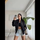 Demir Grup cc Unisex Içi Astarlı Düz Bomber Ceket - Siyah - L - XL - Standart