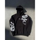 Demir Grup cc Uzun Kol Kapşonlu Baskılı Sweatshirt - Siyah - L - XL - Standart