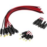 Demir Led 2.1 Dişi-Erkek LED Birleştirme Kablosu 15CM Adaptör Jack Fişi ve Kamera Kablosu (5 Takım)