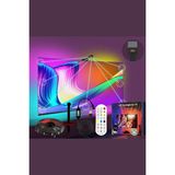 Demir Led Televizyon Arkası Şerit LED Ambiyans Aydınlatma Ekran Senkronizasyonu Rgb Kameralı (5 Metre)