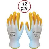 Demir Safety Nitril İnşaat Tarım Montaj İş Usta Eldiveni (12 Çift) 10 Numara
