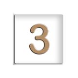 Demiraslan Ticaret Metal Altın Sarı Kapı Numarası Kendinden Yapışkanlı 4.2 cm No 3