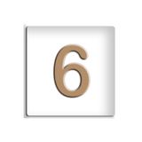 Demiraslan Ticaret Metal Altın Sarı Kapı Numarası Kendinden Yapışkanlı 4.2 cm No 6