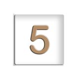 Demiraslan Ticaret Metal Altın Sarı Renk Kapı Numarası, Kendinden Yapışkanlı, 4.2 cm, No 5