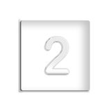 Demiraslan Ticaret Metal Krom Kapı Numarası, Kendinden Yapışkanlı, 4.2 cm, No 2
