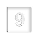 Demiraslan Ticaret Metal Krom Kapı Numarası, Kendinden Yapışkanlı, 4.2 cm, No 9