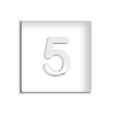 Demiraslan Ticaret Metal Krom Kapı Numarası Kendinden Yapışkanlı No 5, 4.2 cm