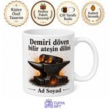 Demirciye Özel Örs Kıvılcım Kaynak Gözlüğü Temalı Kupa Bardak Hediye