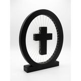 Demirhan3D ✨aura Halo Modern Minimalist Haç Dekoratif Obje | 18,5 cm | 3D Baskı Pla Masaüstü Dekoru | Ev & Ofis Dekorasyonu
