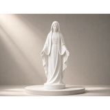 Demirhan3D 🤍🙏 Meryem Ana Dekoratif Figürü 18 cm – Virgin Mary Heykeli | Beyaz 3D Baskı | Doğa Dostu Pla