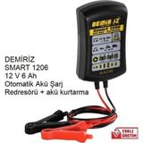 DEMİRİZ SMART 1206 12 V 6 Ah Otomatik Akü Şarj Redresörü + akü kurtarma