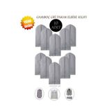 DEMİROĞLU EV TEKSTİL 10 Adet Gri Takım Elbise Kılıfı Gamboç Hurç Dolap Düzenleyici Organizer
