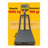 Demirtaş Tartı 80x90 cm 1000 Kg Baskül - 100 gr hassasiyetli Terazi Kantar Kalın Saclı Darbeye Dayanıklı Baskül