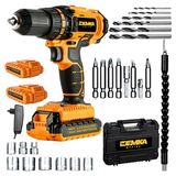 Demka 58V 8AH C-E-S Seri Darbeli Metal Şanzuman Şarjlı Çift Akülü Matkap 27PRÇ Uç Setli