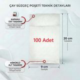 Demlik İçi Çay Filtresi Körüklü Kapaklı Çay Süzgeci Boş Demlik Poşeti Bonesi 9X20 Cm 100 Adet ((100 Lü) Bitki Kış Çay Demleme