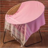 Demmex Pamuk Peştemal Banyo Plaj Havlusu, 180X90CM, 450GR, Fıstık peştemal - 180 x 90 cm - Pembe