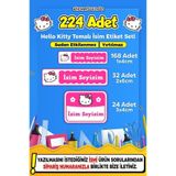 Demo Etiket Okul Kreş Etiketi Kalem Defter Özel Isim Yazılabilen Etiketi Sticker - 224 Adet Hello Kitty