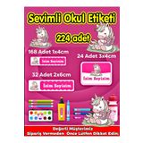 Demo Etiket Unicorn Seri Okul Etiketi Kalem Etiketi Defter Etiketi Kişiye Özel İsim Yazılabilen Etiket Sticker