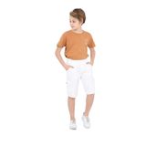 DEMOİSELLE KARGO CEPLİ ERKEK ÇOCUK KAPRİ ŞORT BEYAZ 13-14 Yaş