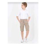 DEMOİSELLE KARGO CEPLİ ERKEK ÇOCUK KAPRİ ŞORT Krem 4-5 Yaş