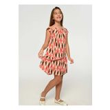 DEMOİSELLE PEMBE DESENLİ KIZ ÇOCUK ELBİSE Pembe 13-14 Yaş