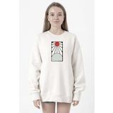 Demon Slayer Anime Crest Earring Demon Beyaz Kadın 2ip Sweatshirt