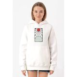 Demon Slayer Anime Crest Earring Demon Beyaz Kadın 3İp Kapşonlu Sweatshirt