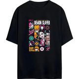 Demon Slayer Anime Özel Tasarım Baskılı Premium Pamuklu Unisex Tişört - Siyah