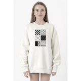 Demon Slayer Anime Patterns Beyaz Kadın 2ip Sweatshirt