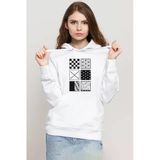 Demon Slayer Anime Patterns Beyaz Kadın 3İp Kapşonlu Sweatshirt