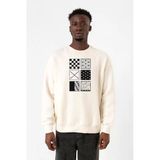 Demon Slayer Anime Patterns Ekru Erkek 2ip Sweatshirt
