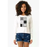 Demon Slayer Anime Patterns Ekstra Uzunkol Sweatshirt Ekru
