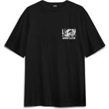 Demon Slayer Anime Sırt Ön Baskılı Siyah Oversize Tişört Unisex T-Shirt - 2XL