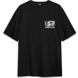 Demon Slayer Anime Sırt Ön Baskılı Siyah Oversize Tişört Unisex T-Shirt