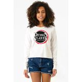 Demon Slayer Anime Squad Demon Slayer Kimetsu No Yaiba Ekstra Uzunkol Sweatshirt Ekru