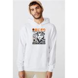 Demon Slayer Anime Super Yummy Beyaz Erkek 3İp Kapşonlu Sweatshirt