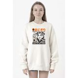 Demon Slayer Anime Super Yummy Beyaz Kadın 2ip Sweatshirt