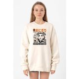 Demon Slayer Anime Super Yummy Ekru Kadın 2ip Sweatshirt