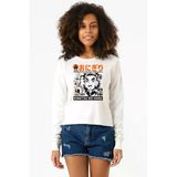 Demon Slayer Anime Super Yummy Ekstra Uzunkol Sweatshirt Ekru