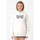 Demon Slayer Anime Upper Moon Demon Eyes Beyaz Kadın 3İp Kapşonlu Sweatshirt