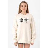 Demon Slayer Anime Upper Moon Demon Eyes Ekru Kadın 2ip Sweatshirt